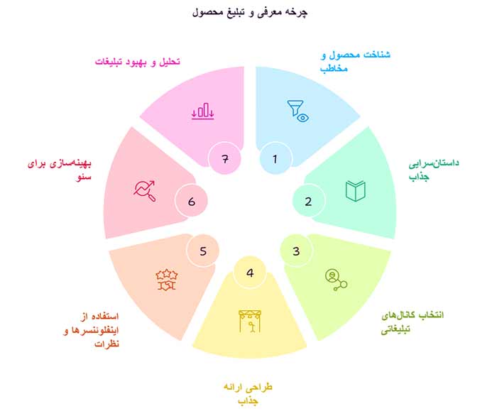 اینفوگرافیک چرخه معرفی و تبلیغ محصول